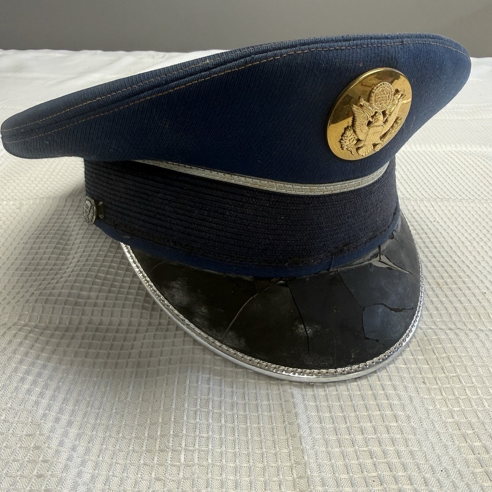 U.S. Air Force Enlisted Dress Service Cap Hat Art Caps New York Size 7 1/8 Vtg